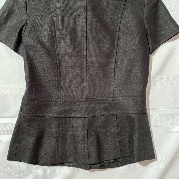 Louben Black Linen Short Sleeve Suit Jacket - Picture 3 of 9